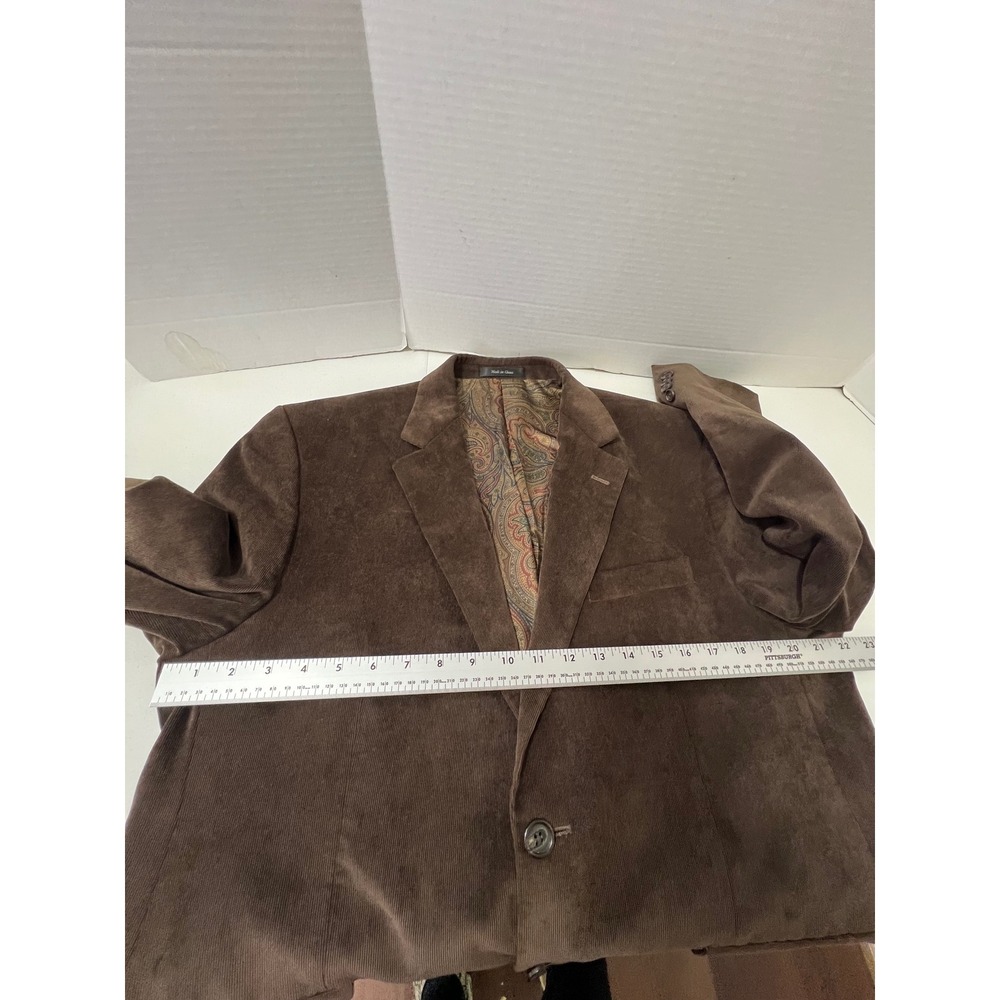 Lauren Ralph Lauren Mens Brown Corduroy Blazer Paisley Lining Sport Coat 40R - Picture 15 of 16